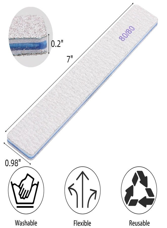 Tecbeauty 50pcs 80/80 Grit Nail Files Acrylic Nails Emery Boards File Professional Nail Art Tools for Home,Salon,Strong,Double Sided - Image 2